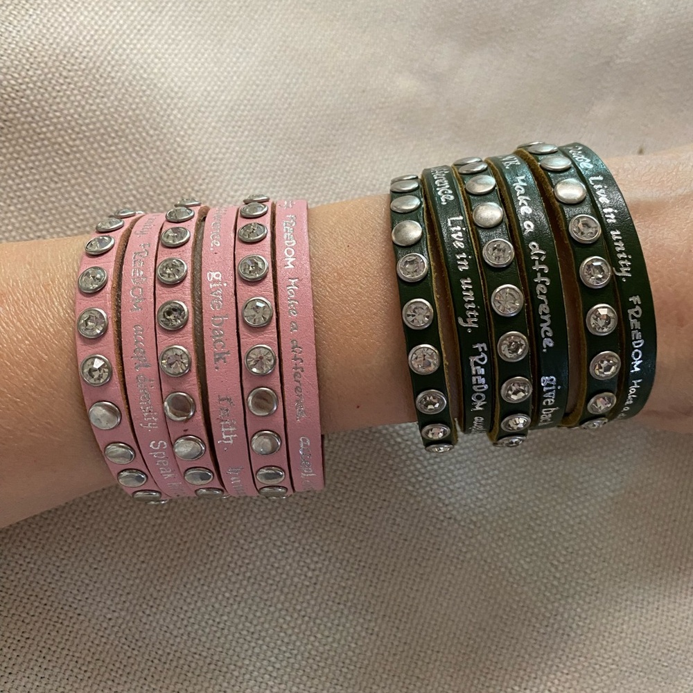 Humanity For All Leather Bracelet Unique Accents